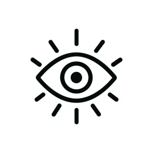 Simple Outline Shining Eye Vision Insight Icon