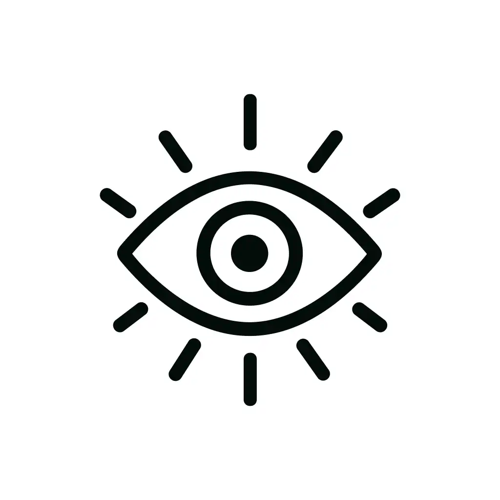 Simple Outline Shining Eye Vision Insight Icon