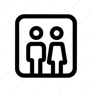 Simple Outline People Couple Sign Symbol Icon