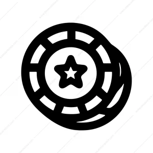 Simple Line Star Casino Chip Style Icon