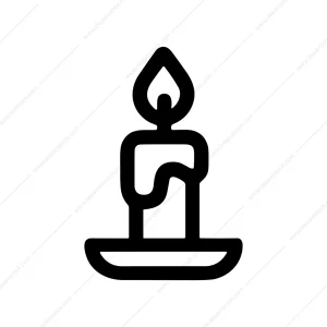 Outline Bold Candle Flame Light Ceremony Icon