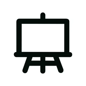 Simple Line Easel Whiteboard Presentation Board Minimalist Style Icon