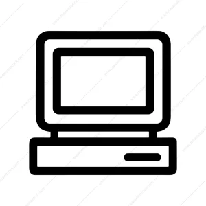 Simple Outline Old Computer Display Technology Icon