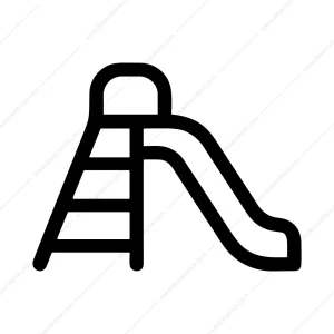 Simple Outline Playful Slide Amusement Park Icon