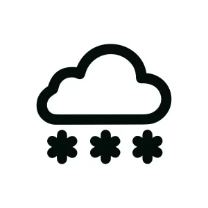 Simple Outline Cloud Snowfall Weather Forecast Black and White Symbol Icon