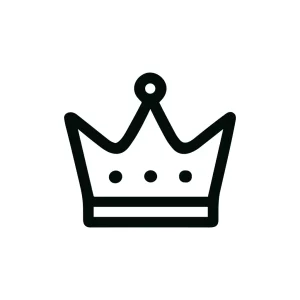 Simple Outline Royalty Crown Symbol Sign Graphic Icon
