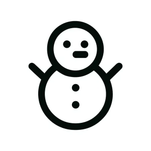 Simple Outline Snowman Icon with Minimalist Design for Winter Holiday