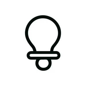 Simple Outline Pacifier Nipple Baby Dummy Sucking Soother Icon Illustration