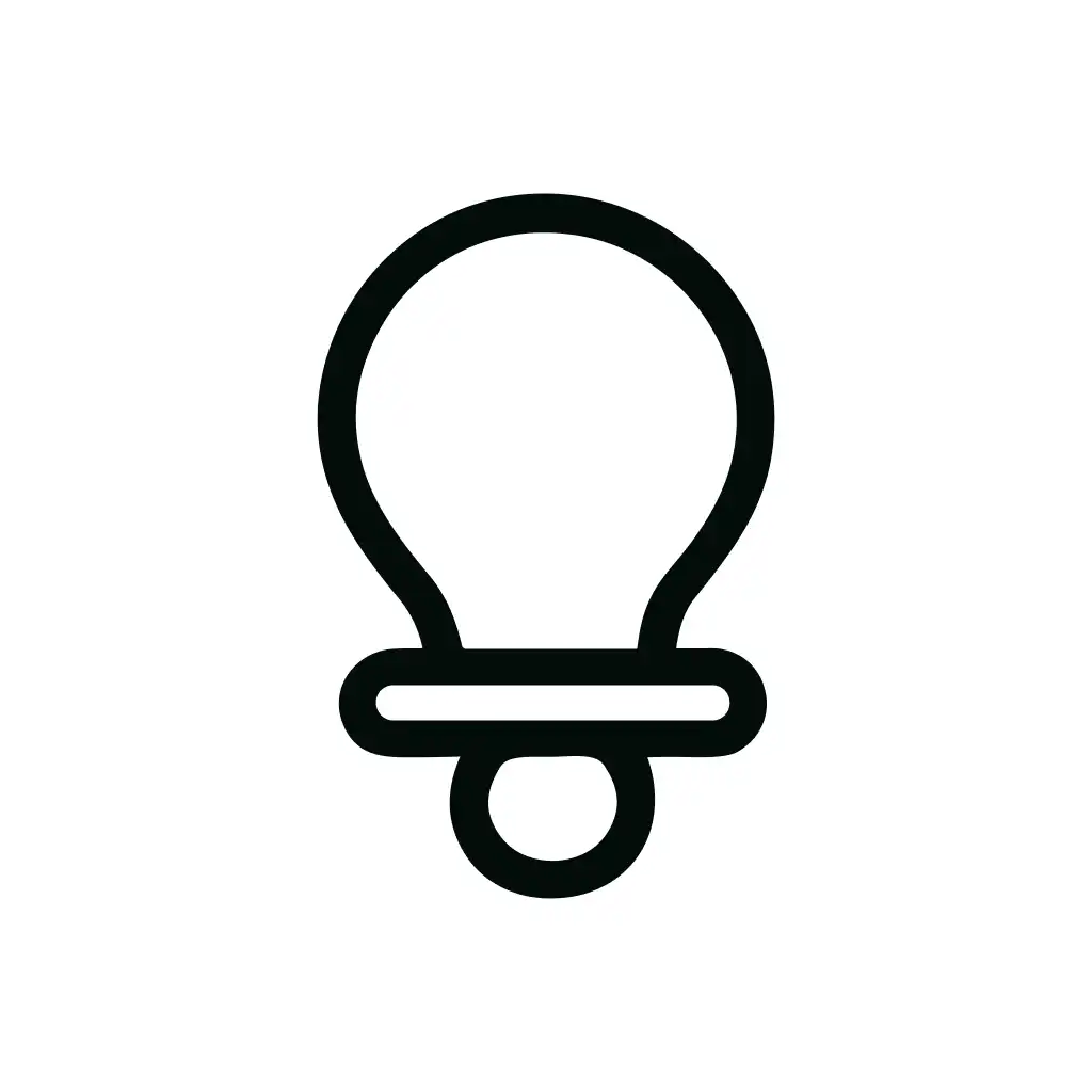 Simple Outline Pacifier Nipple Baby Dummy Sucking Soother Icon Illustration