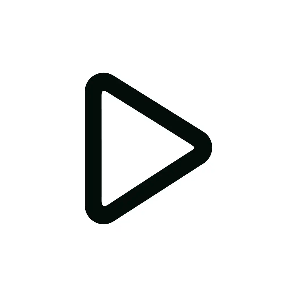 Rounded Line Play Button Simple Sign Interface Element Icon