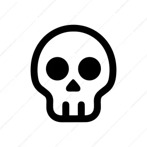 Minimalist Outline Skull Head Anatomy Death Icon