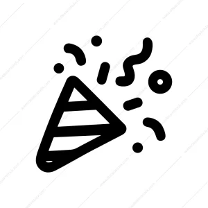Outline Simple Party Popper Confetti Celebration Graphic Icon