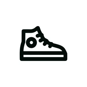 Minimalist Outline High Top Sneaker Design Simple Shoe Icon