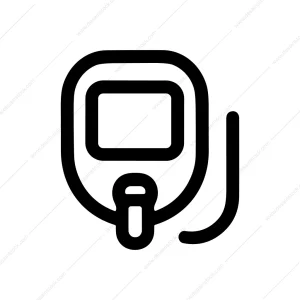 Simple Line Drawing Glucometer Medical Device Healthcare Icon