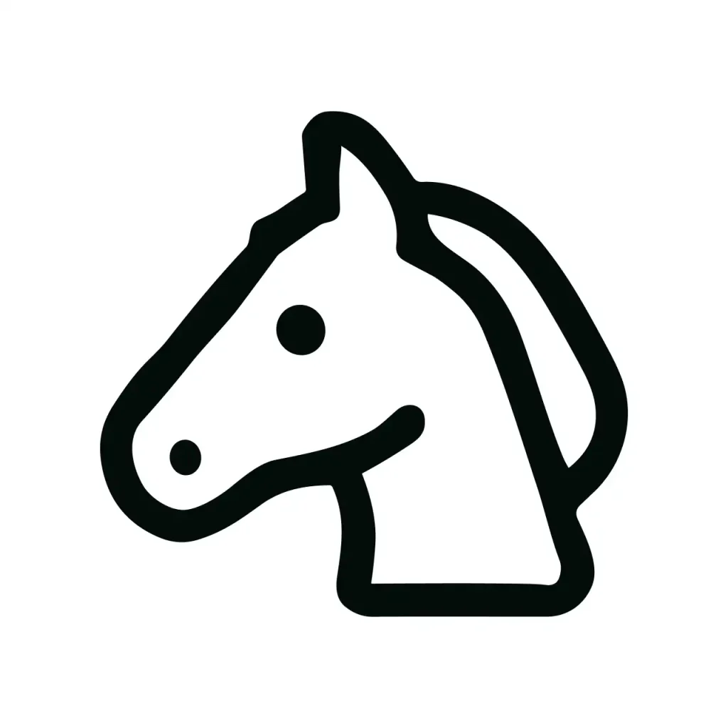 Minimalist Line Art Horse Head Outline Simple Animal Icon