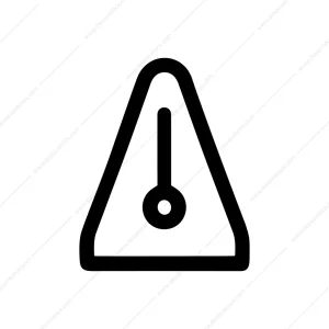 Simple Outline Triangle Exclamation Mark Notification Warning Sign