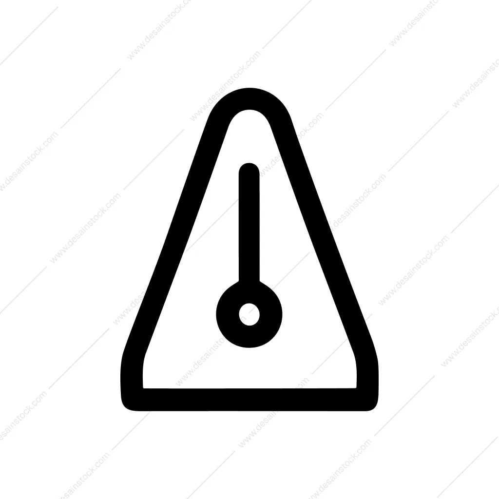 Simple Outline Triangle Exclamation Mark Notification Warning Sign