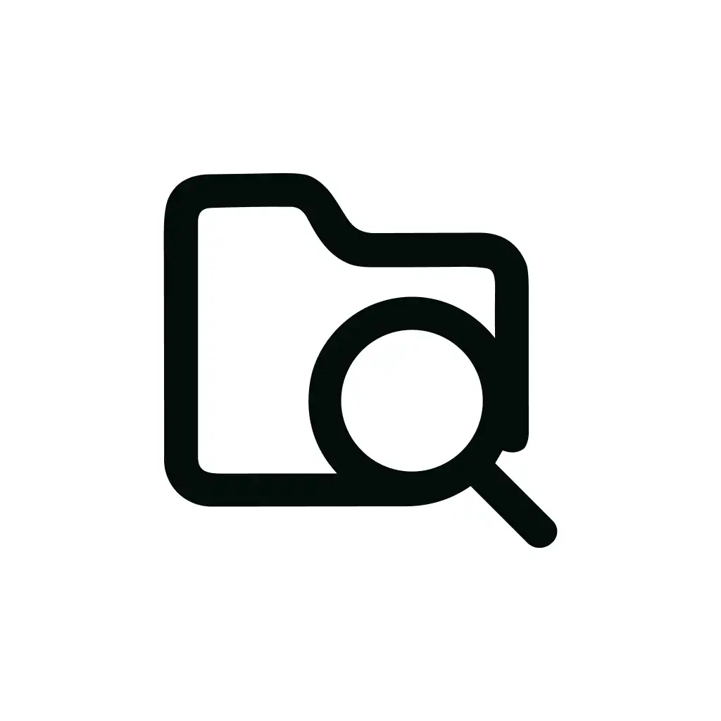Simple Outline Folder Magnifier Find Icon Symbol