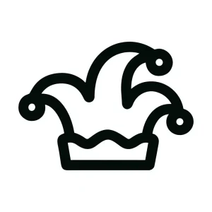Outline Simple Jester Hat Design Graphic Element