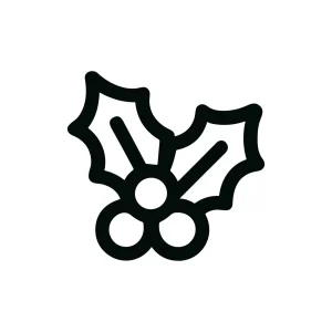 Outline Minimalist Holly Berry Icon Decoration Design for Christmas Holiday