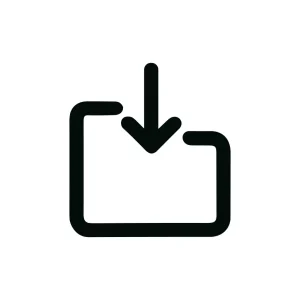 Simple Line Download Arrow into Box Shape Icon