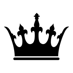 Silhouette Elegant Detailed Crown Symbol Royalty Icon