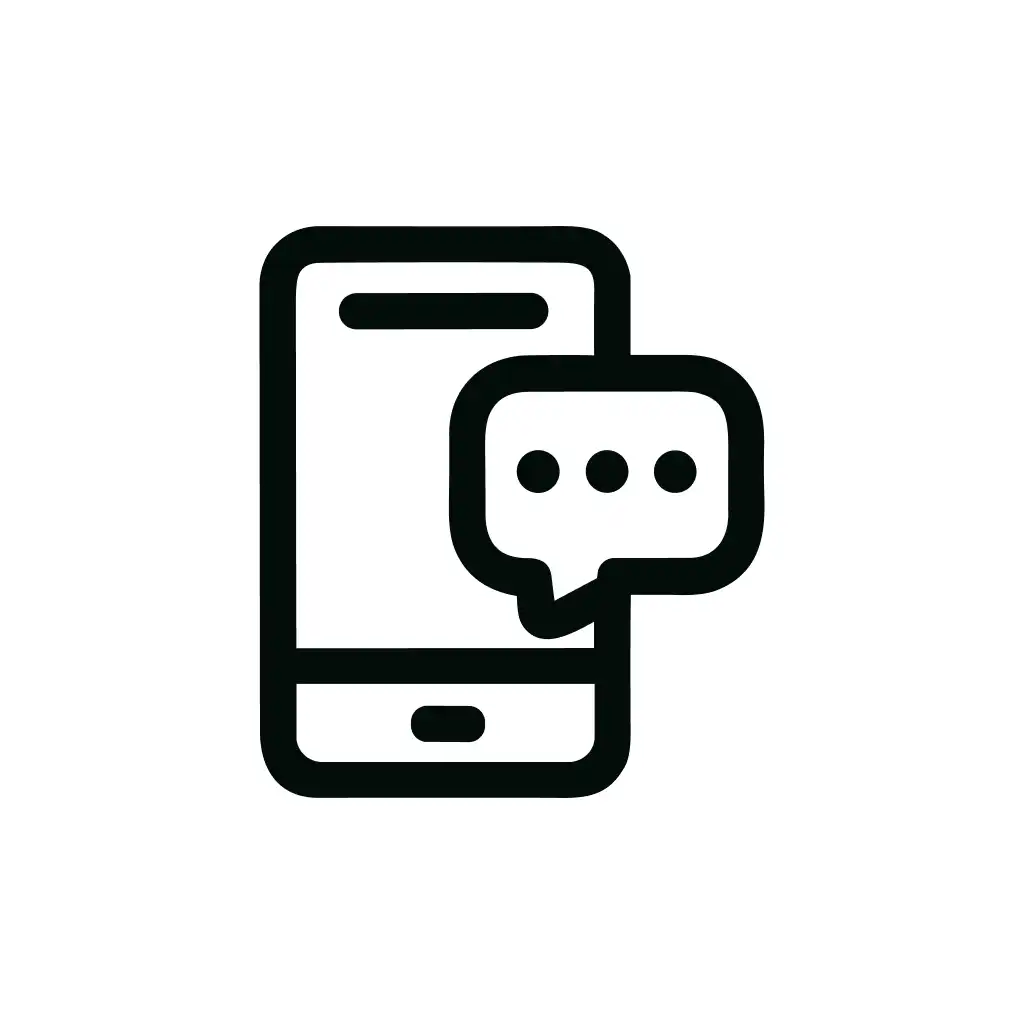 Minimalist Outline Mobile Chat Notification Message Icon