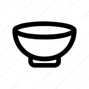 Simple Line Bowl Food Container Kitchenware Illustration