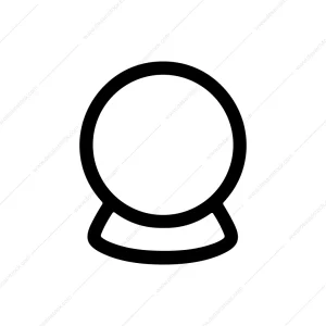 Simple Outline Crystal Ball Fortune Teller Line Icon