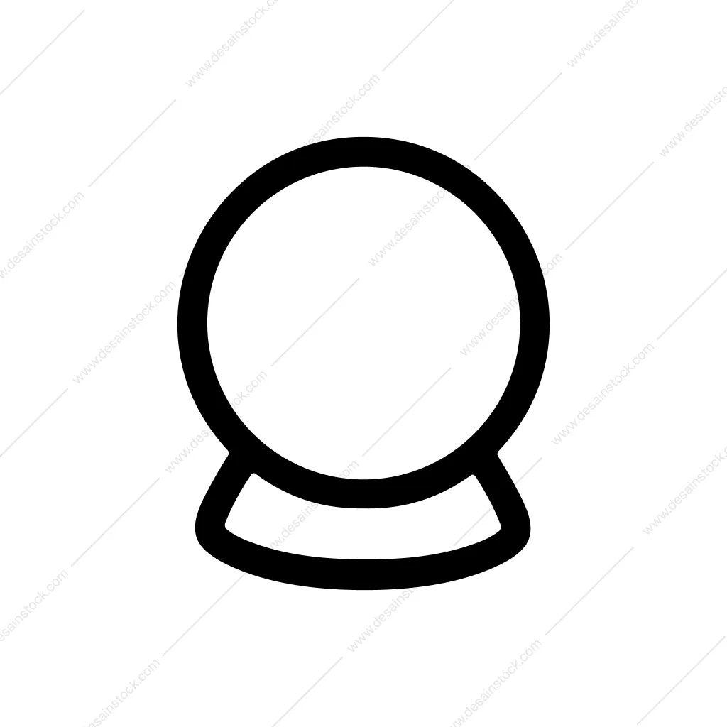 Simple Outline Crystal Ball Fortune Teller Line Icon
