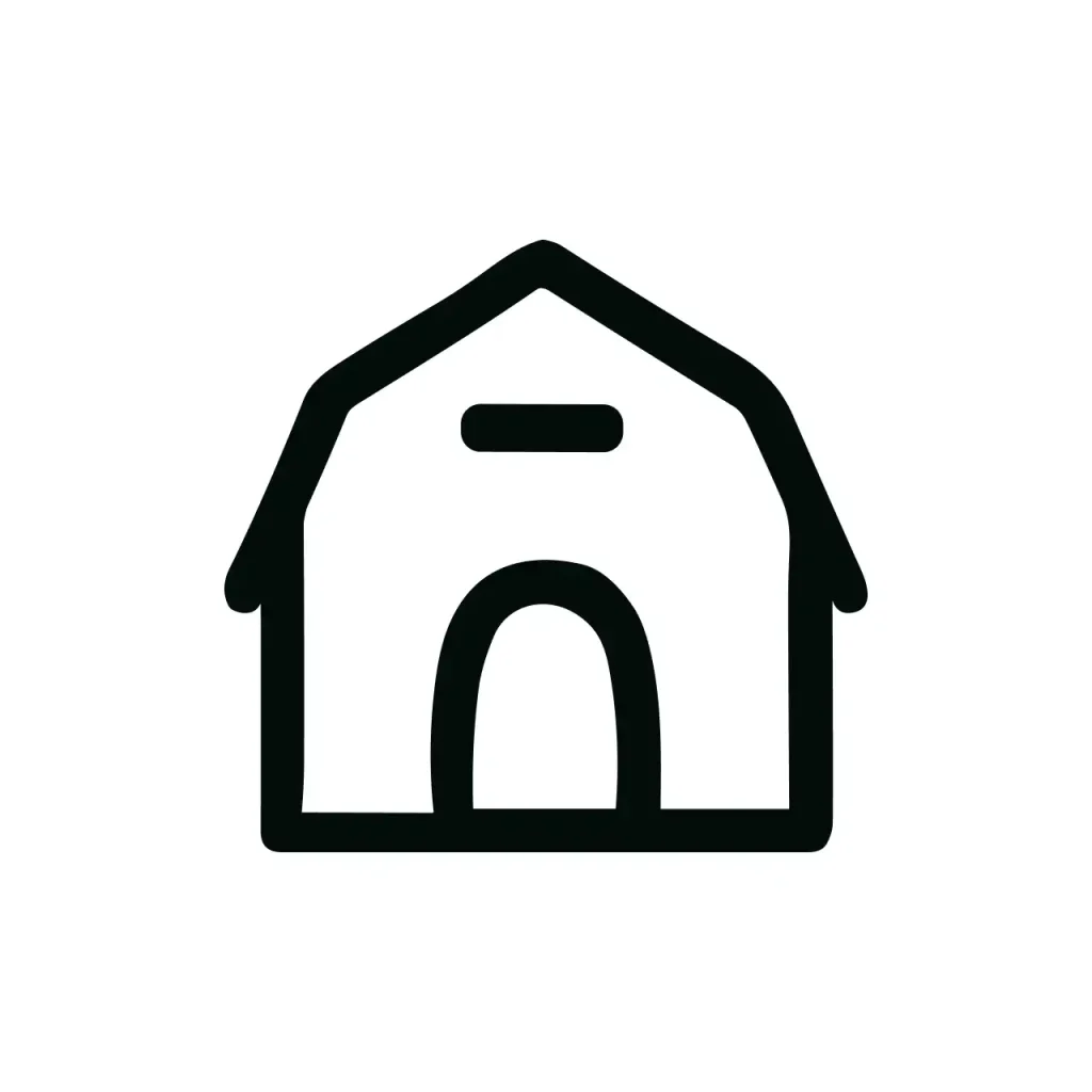 Simple Outline Handdrawn Barn Farm Building Construction Symbol Icon