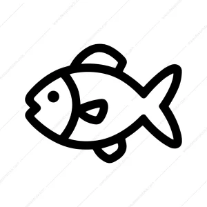 Simple Outline Handdrawn Fish Animal Shape Icon