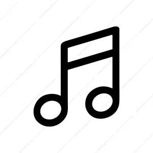 Minimalist Outline Music Note Eighth Icon Shape