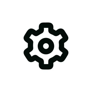 Bold Line Style Detailed Cog Wheel Configuration Setting Icon