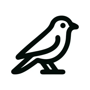 Outline Simple Bird Icon Sign Shape Graphic