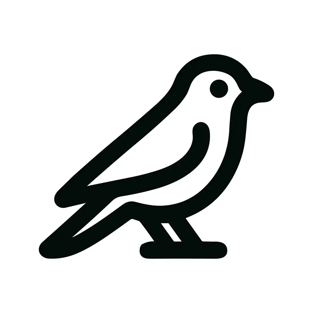 Outline Simple Bird Icon Sign Shape Graphic