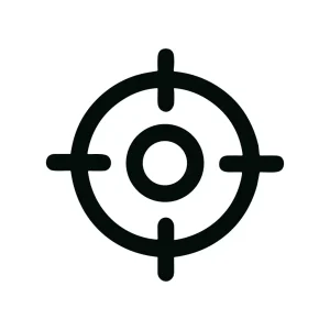 Outline Rounded Target Mark Thin Line Simple Sign Symbol Icon