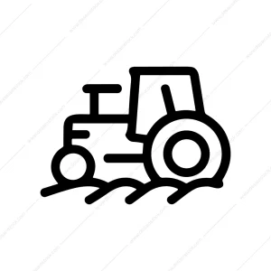 Outline Simple Tractor Vehicle Agriculture Machine Icon