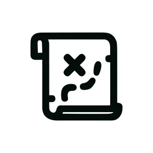Outline Simple Treasure Map Location Mark Icon