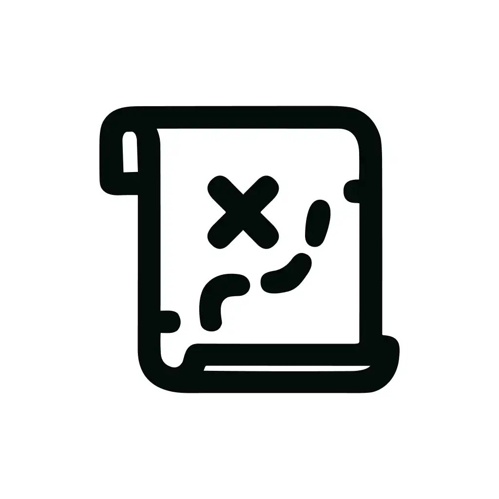 Outline Simple Treasure Map Location Mark Icon