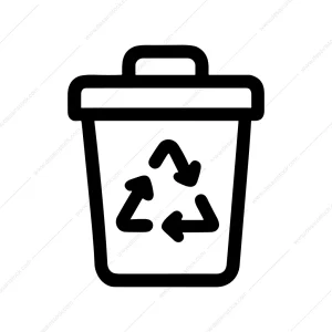 Simple Outline Recycling Bin Sign Symbol Icon
