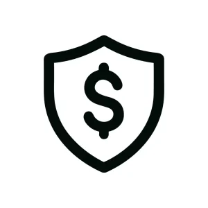 Outline Simple Shield Dollar Security Finance Icon
