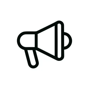 Simple Outline Loudspeaker Announcement Icon Shape Element