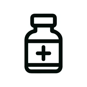 Outline Bold Style Medicine Bottle With Plus Sign Healthcare Icon