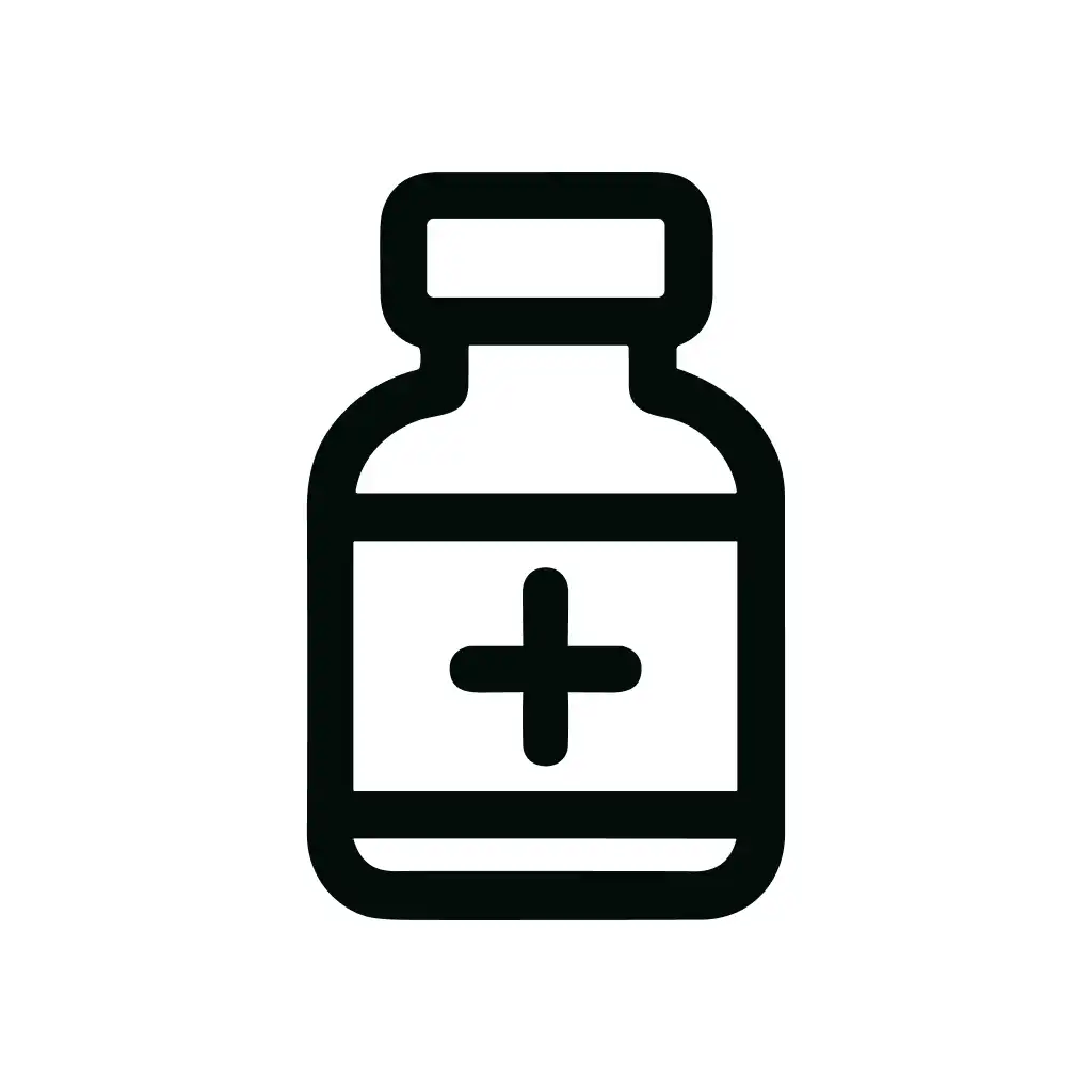 Outline Bold Style Medicine Bottle With Plus Sign Healthcare Icon