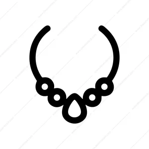 Minimalist Line Drawing Necklace with Gemstone Fashion Jewelry