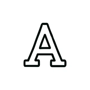 Simple Outline Varsity Letter A Graphic Style Element Shape Icon