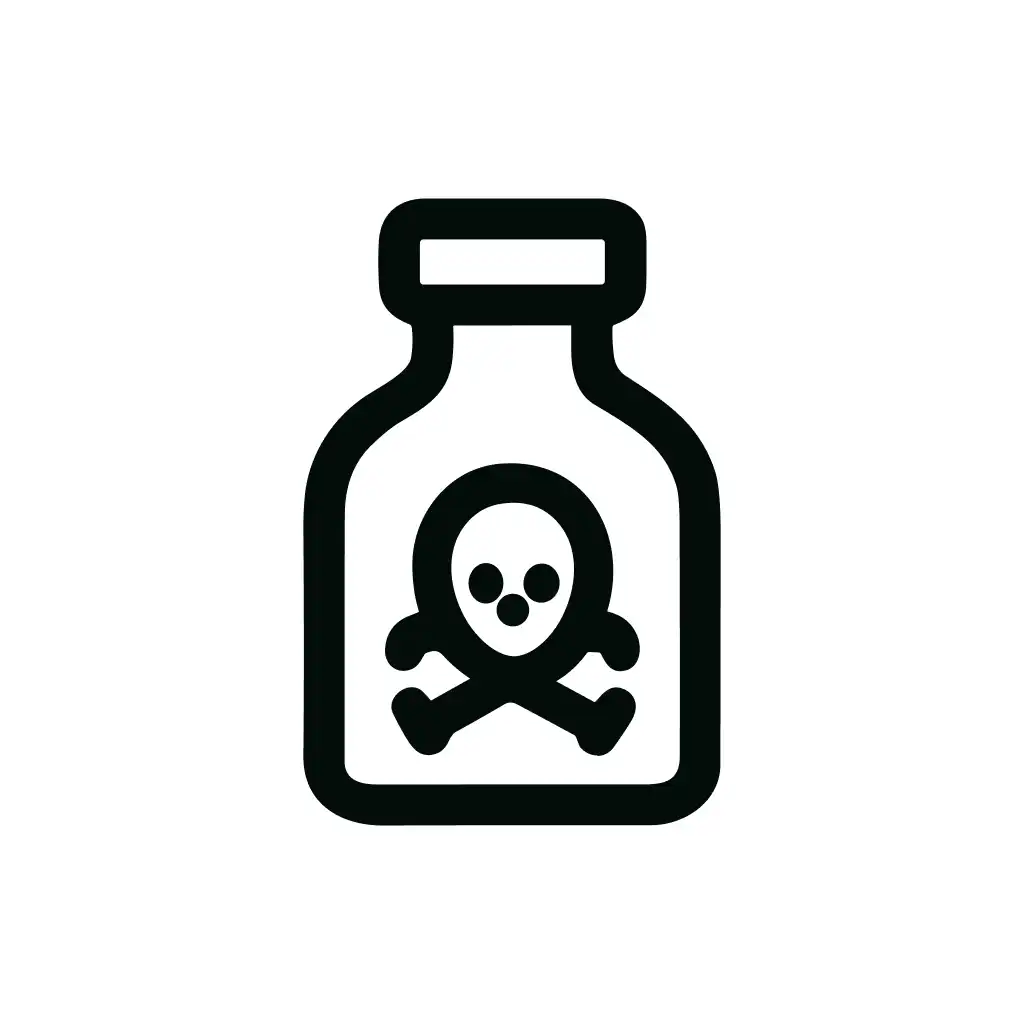 Outline Minimalist Poison Bottle Skull and Crossbones Icon