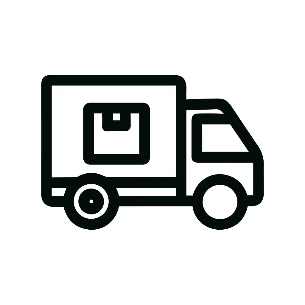 Minimalist Outline Delivery Truck Cargo Icon Shape
