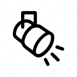 Simple Line Art Spotlight Lighting Stage Icon